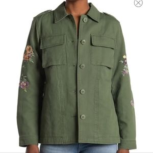 Levi's Floral Embroidered Cotton military Shacket